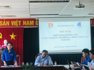 Hội LHTN huyện Bình tân triển khai hoạt động hưởng ứng tuần lễ cao điểm phòng chống thiên tai năm 2023